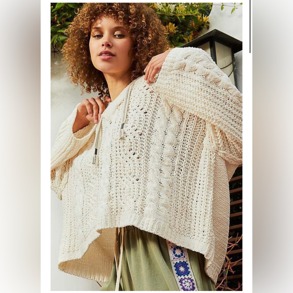 Zuli  Cable Hoodie In Ivory